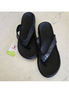 Women's KUAILU Black Flip Flop Yoga Mat Thong Sandals US 10 /EU 41